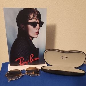 Ray-Ban Gold and Brown Sunglasses